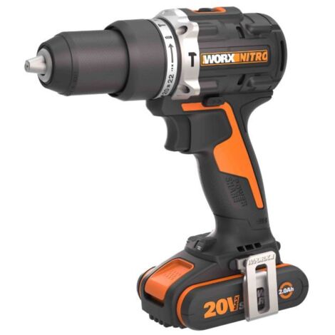 WORX Perceuse-visseuse Sans Fil 20V WX100, Couple Max De 30Nm, Mandrin ⌀10mm, 2 Vitesses