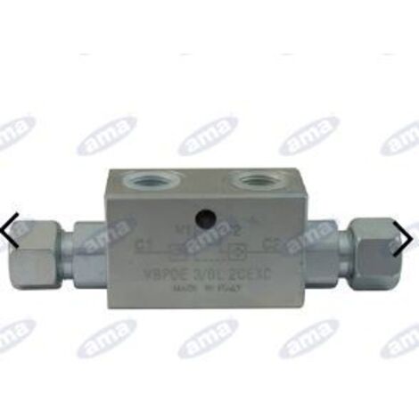 Valve de blocage 3/8" double effet 12L connexions AMA 04202 (1/2)