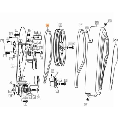 COURROIE TRAPÉZOÏDALE POUR TRANSMISSION EMAK D'ORIGINE L66151135