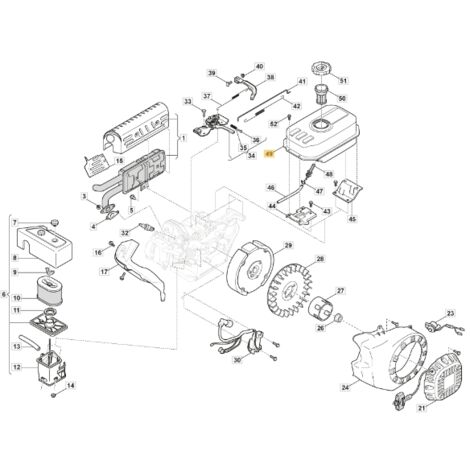 Réservoir essence moteur modèles LC170F STIGA 118550501/0 (1/2)