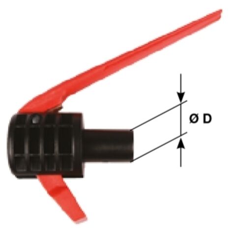 Dispositif de sécurité en nylon avec long levier rouge Ø 22 mm moteur à essence (1/2)