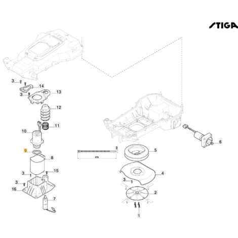 Joint d'étanchéité de lame pour tondeuse robot ORIGINAL STIGA 122280004/0 (1/2)