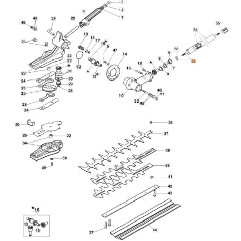 Oleo Mac – Arbre d'entraînement de taille-haie BC240D – Transmission efficace pour modèles BC240D, BC241D, BC300D – 61370497