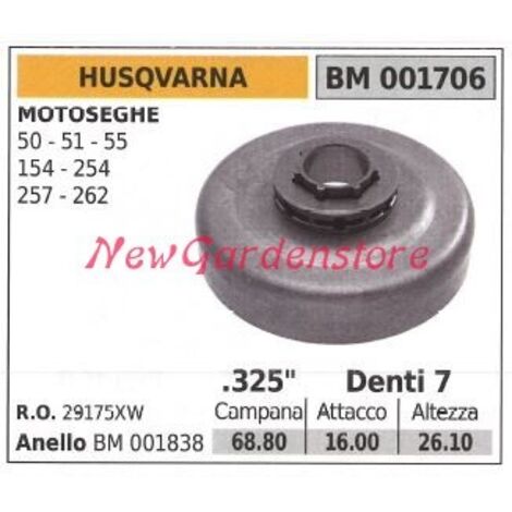Pignon pour moteur de tronçonneuse HUSQVARNA 50 51 55 154 254 257 262 001706