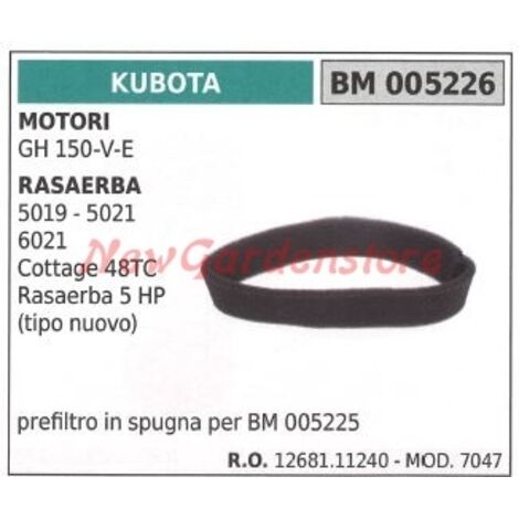 KUBOTA filtre à air éponge KUBOTA moteur GH 150-V-E tondeuse 5019 5021 6021 005226 (1/2)