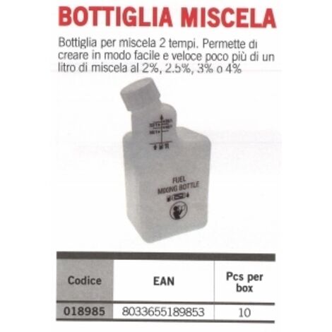 Bouteille de mélange à 2 temps pour créer plus d'un litre de mélange à 2% en peu de temps