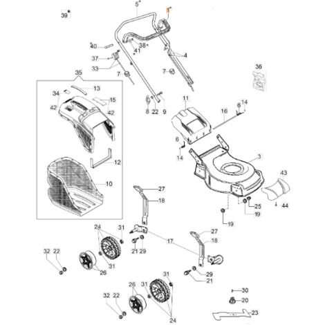 Levier de frein modèles de tondeuses GV53TK ALLROAD ORIGINAL OLEOMAC 66060316AR (1/2)