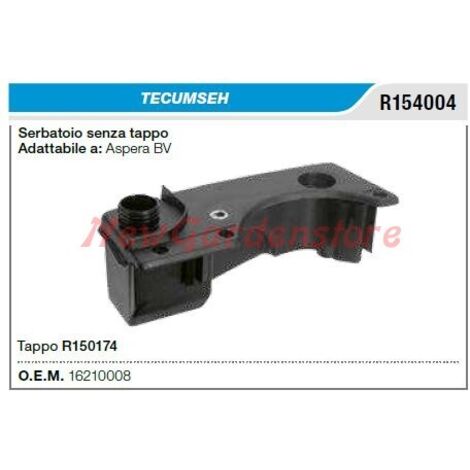 Réservoir à Carburant Tecumseh 34186A 3,8L Pour Tondeuse à Neige Et Déchiqueteuse 8,5 HP - Noir Avec Bouchon Rouge
