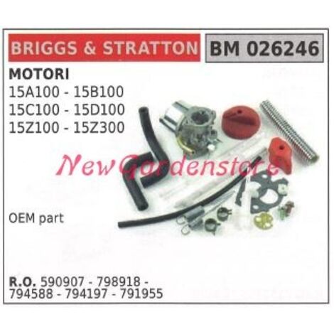 Carburateur B&S à cuve pour tondeuse à gazon B&S 15A100 15B100 026246