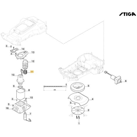 Ressort de réglage de hauteur des lames pour robots ORIGINAL STIGA 122430257/1 (1/2)