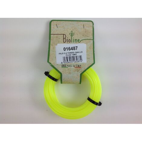 BIOLINE débroussailleuse fil jaune rond diamètre 2.4 mm longueur 15 m (1/2)