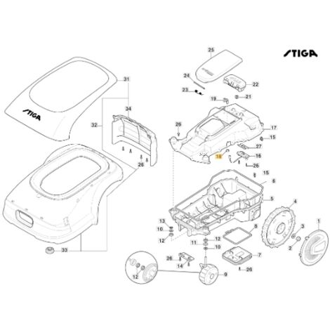 Anneau élastique clé Autonomous robot modèles A300 STIGA 122031500/0 ORIGINAL (1/2)