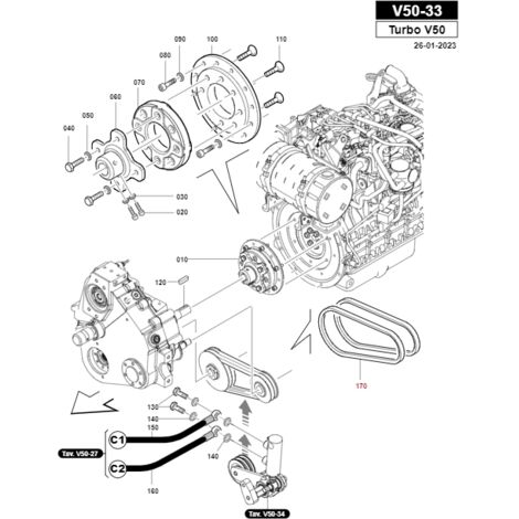 Kit 2 courroies tracteur modèles TURBOV50 ORIGINAL GIANNI FERRARI 00.17.0097 (1/2)