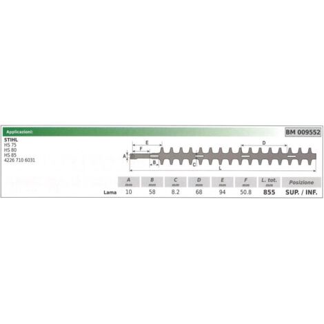 Lame supérieure / inférieure STIHL HS 74 75 80 85 009552