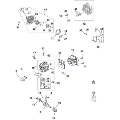 ORIGINAL OLEOMAC 50010215R GS630 GS720 décompresseur de tronçonneuse (1/2)