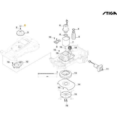 Capuchon de bouton de hauteur de tondeuse robot G1200 ORIGINAL STIGA 322820095/0 (1/2)