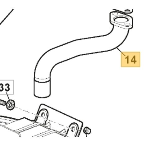 Tuyau d'échappement silencieux côté gauche tracteur de pelouse STIGA TRE586V moteur bicylindre