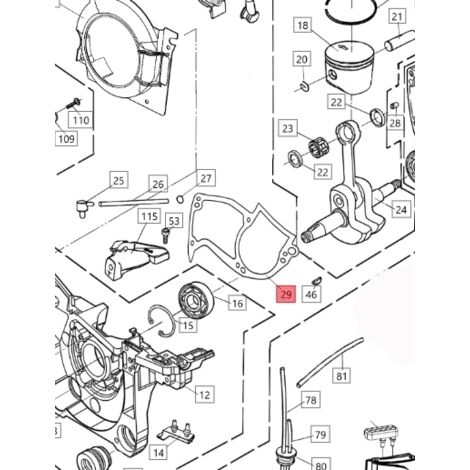 Joint d’arbre moteur ORIGINAL BLUEBIRD pour tronçonneuse CS 590 CS590-29 (1/2)