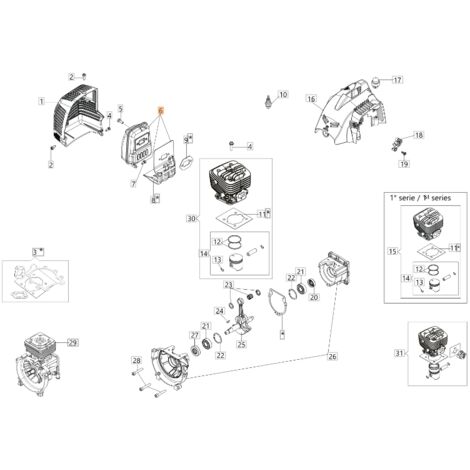 Kit silencieux ORIGINAL OLEOMAC pour unités de moteur BC 300 D 61290075A (1/2)