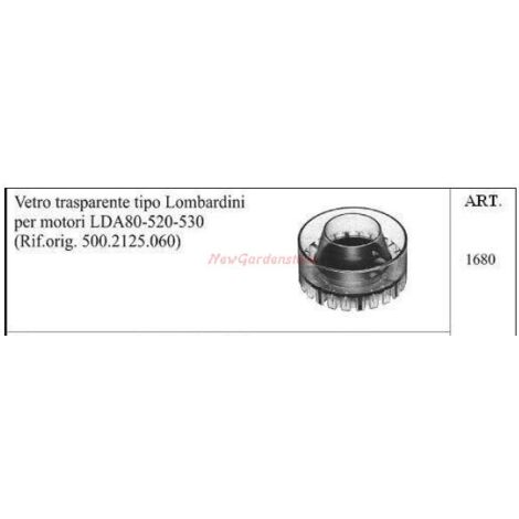 LOMBARDINI verre transparent pour tracteur à pied moteurs LDA80 520 530 1680