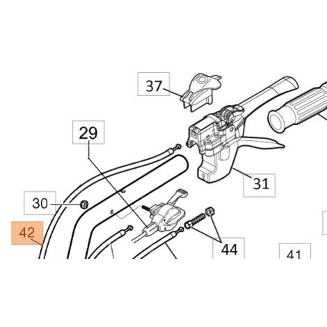 ORIGINAL OLEOMAC 68240091R SHREDDER HANDLEBAR TRANSMISSION CABLE (1/2)