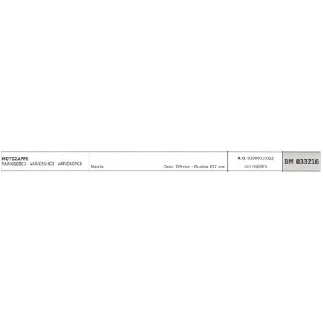Motobineuse PUBERT VARIO60BC3 VARIO55HC3 câble 709mm gaine 612mm