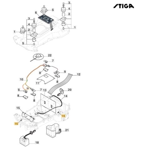 Rivet à pression pour tondeuse robot modèles A1000 ORIGINAL STIGA 118737223/0 (1/2)