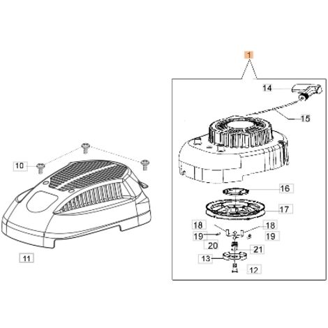 Démarrage de la tondeuse à gazon modèles G53PK G53TK ORIGINAL OLEOMAC L66150248 (1/2)