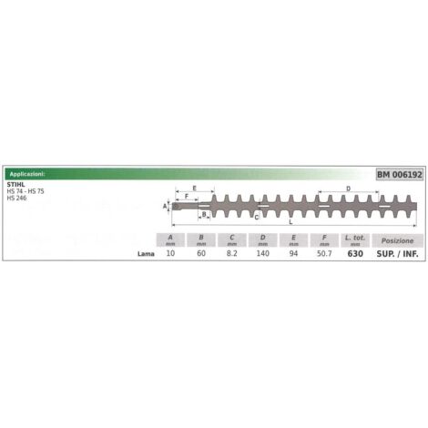 Newgarden – Taille-haie STIHL HS 74 75 – Lame supérieure/inférieure pour coupe précise – Longueur totale 630mm – SKU 6192