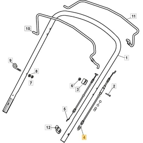 Stiga – Câble de traction pour tondeuse à gazon AL4 46 SH – Accessoire d'origine – Fonctionnement optimal – Compatible avec modèle 381030141/0