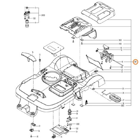 Worx – Capot principal pour robot tondeuse WR155E – Surface d'action 600m² – Guidage intelligent – Largeur de coupe 18cm – Pente jusqu'à 35%