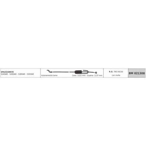 MTD snowplough blade drive cable 524SWE 526SWE cable 1222 mm sheath 1137 mm