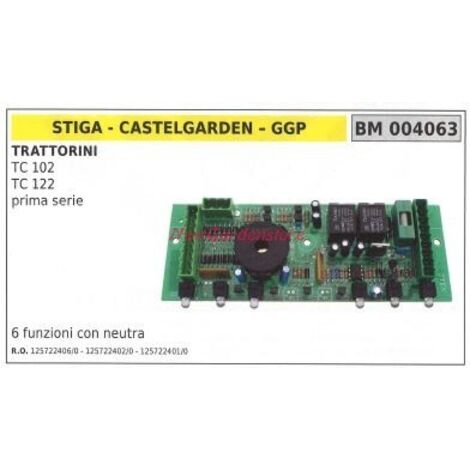 Carte électronique CASTELGARDEN tracteur TC 102 122 première série 004063