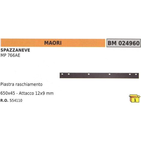 Plaque de raclage 650x45mm accouplement 12x9mm MAORI chasse-neige MP 766AE - 554110