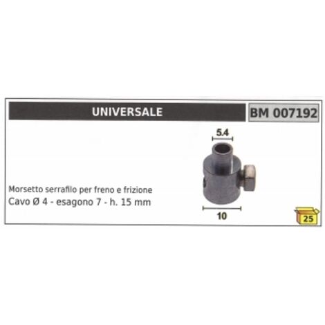 Collier de serrage UNIVERSAL pour câble de frein et d'embrayage Ø 4mm hexagone 7mm hauteur 15mm