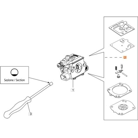 ORIGINAL OLEOMAC GS630 kit de réparation tronçonneuse 2318673 50010122A (1/2)