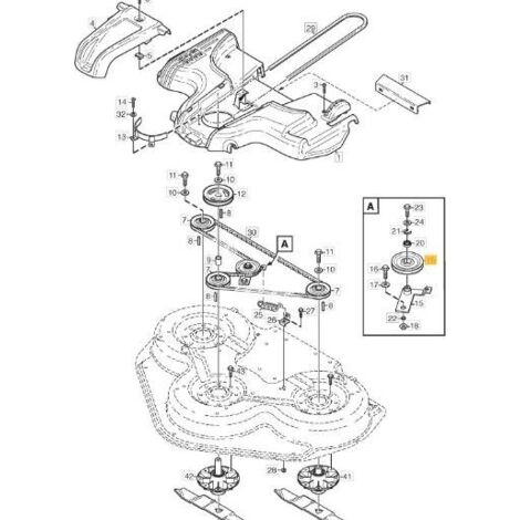 TENDEUR DE COURROIE P.100B ORIGINAL STIGA - 1134-0698-00