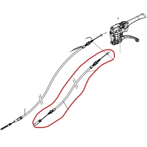 Oleo Mac – Câble d'embrayage pour motoculteur BRIK1S – Accessoire pour terrains accidentés – Référence 68310114R