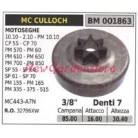Pignon MC CULLOCH moteur tronçonneuse 10.10 2.10 PM 10.10 CP55 3/8' dents 7 001863