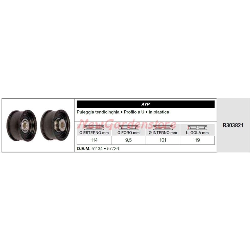 V-Keilriemen-Umlenkrolle Für MTD AYP Noma Toro 756-0399 105307 53244