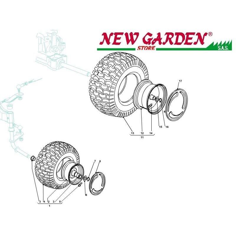 Set 2 Ruote Per Rasaerba Husqvarna Diametro 9 1/2″ – OEM 183440, Nuove