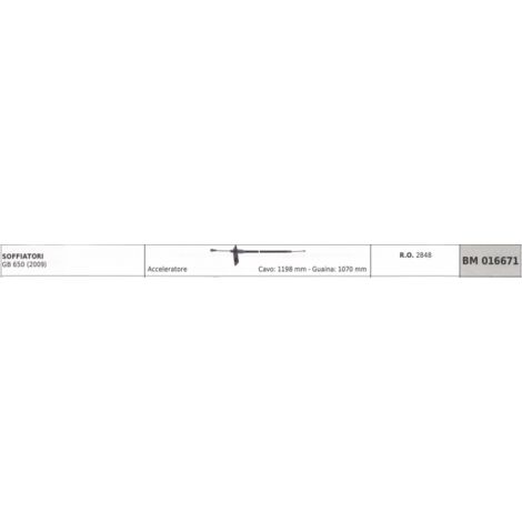 GREEN LINE Gebläse Gaszug GB 650 (2019) Kabel 1198 mm Ummantelung 1070 mm