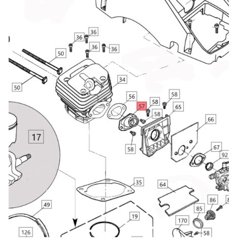 ORIGINAL BLUEBIRD Verteiler für Kettensäge CS 590 CS590-57 (1/2)