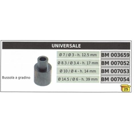 Stufenmuffe UNIVERSAL Ø 7 / 3 mm Höhe 12,5 mm Code 003659