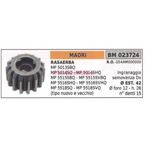 Caja de cambios autopropulsada RIGHT MAORI cortacésped MP 5013SBQ 023724