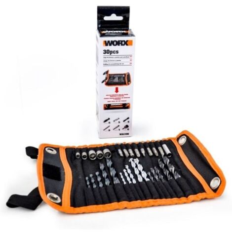 Kit de brocas y puntas WA1106 (30 uds.) para taladro atornillador sin cable WORX