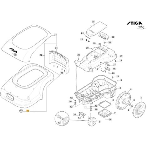 Robot cortacésped de goma modelos STIG1200 ORIGINAL STIGA 322122001/0 (1/2)