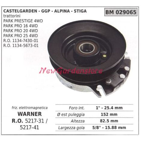 Embrague electromagnético warner cortacésped castelgarden ggp stiga 029065