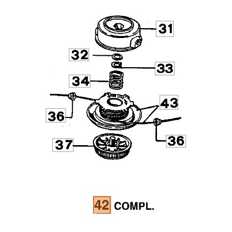 Cabezal desbrozador de nylon ORIGINAL EMAK modelos 433BP 60012020A