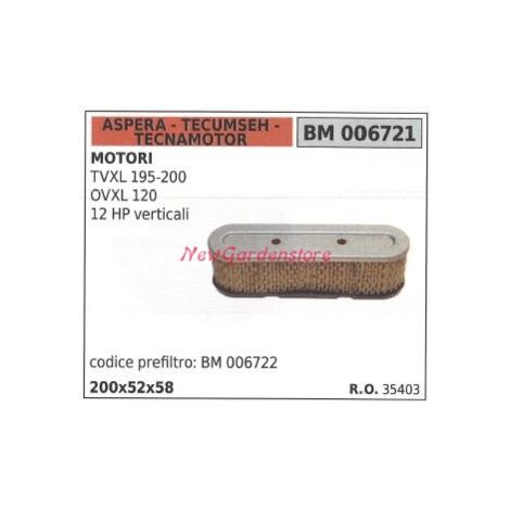 ASPERA filtro de aire para motor de cortacésped TVXL 195-200 006721